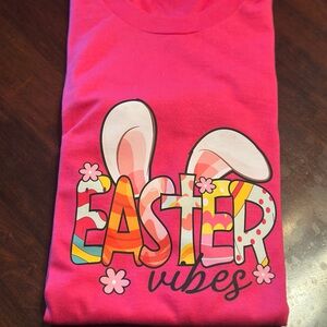 Gildan Hot Pink Unisex Short Sleeve Tee with Colorful Easter Graphic